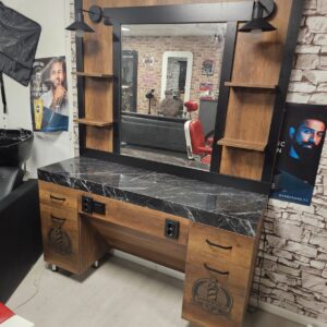 Coiffeuse et miroir avec marbre
