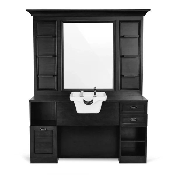 Cesar Black – Meuble de Barbier avec Lavabo