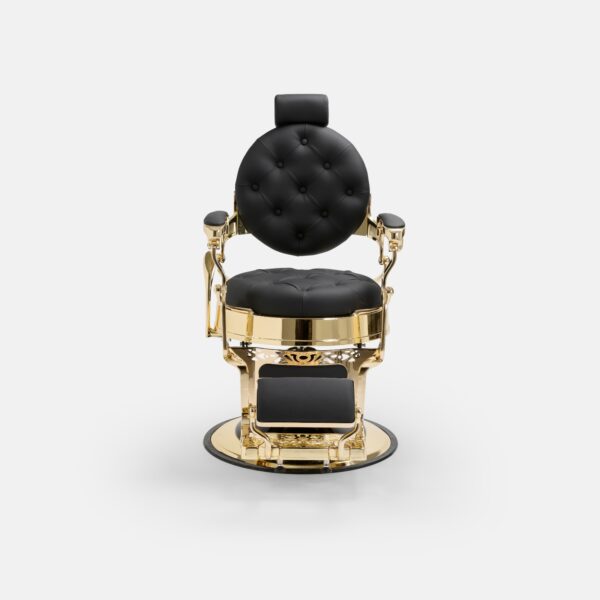 Fauteuil barbier or et noir