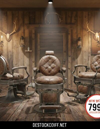 3 Fauteuils Bariers marron