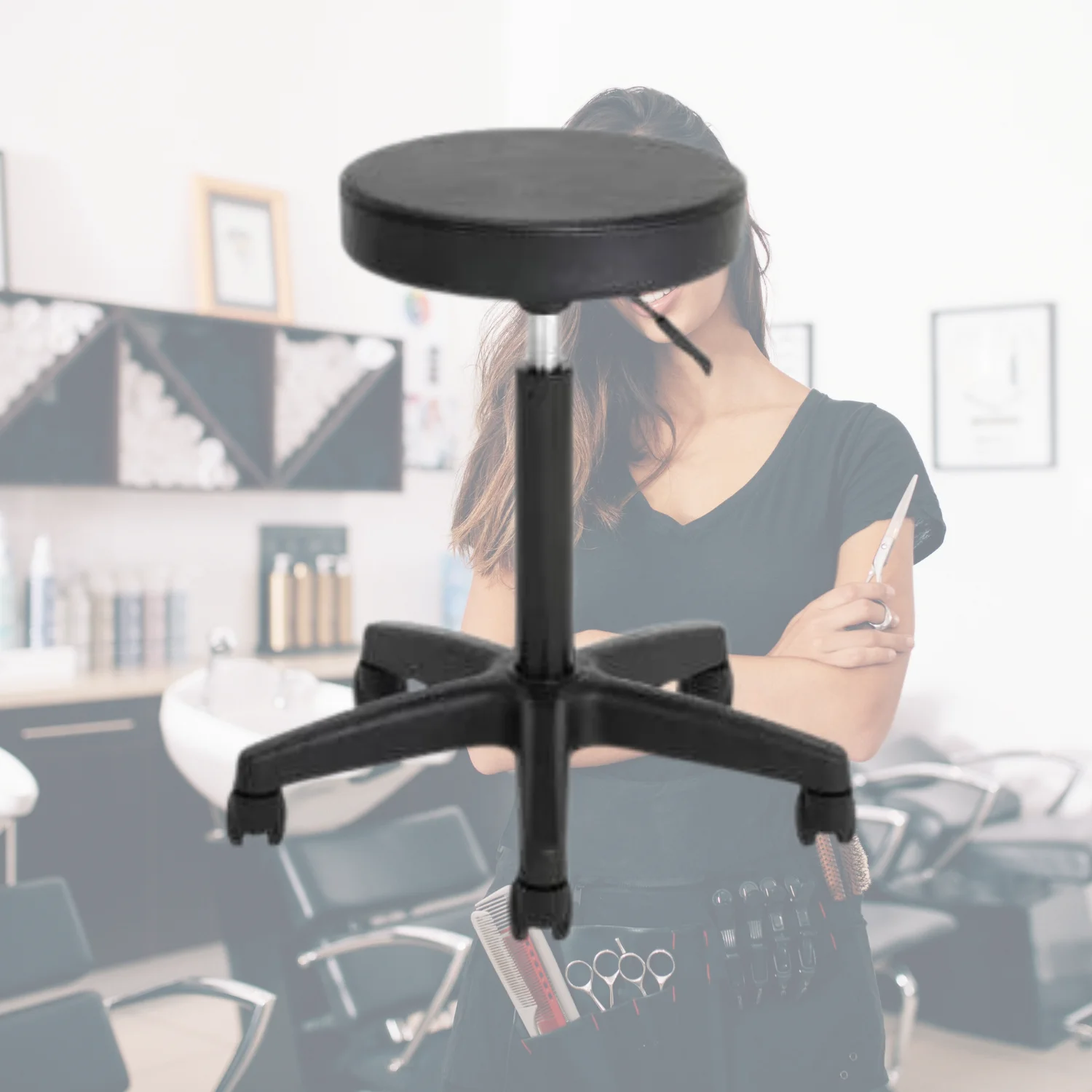 Tabouret de coupe à roulettes, hauteur réglable